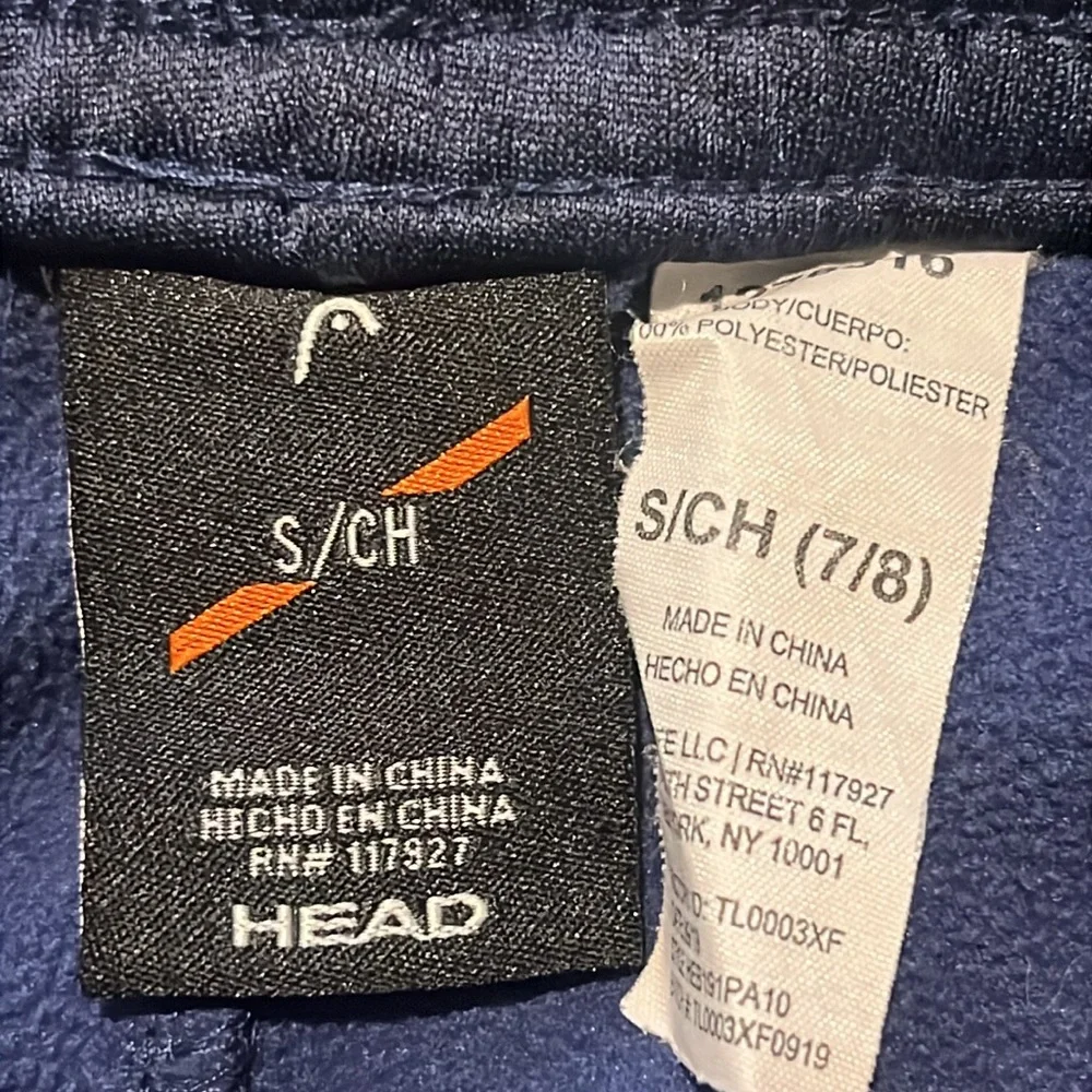 HEAD Boy's Fleece Navy Heather Blue Jogger Elastic Waistband Pants sz S EUC
